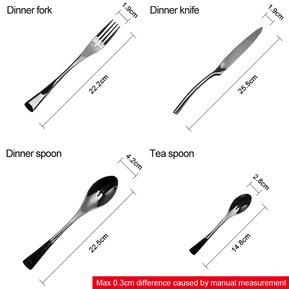4 шт./компл. черный набор столовых приборов из нержавеющей стали для Западной едаы, наборы посуды вилка стейк нож столовый сервиз подарки для мамы