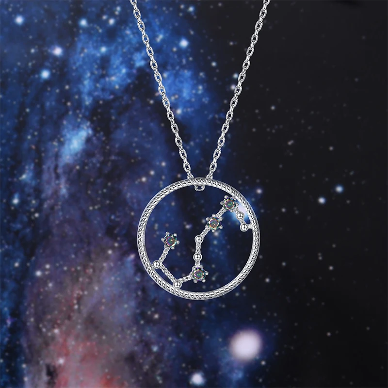 U7 925 серебро зодиака Скорпион ожерелья и кулоны Созвездие ювелирные аксессуары для Для мужчин/Для женщин подарок на день рождения SC78