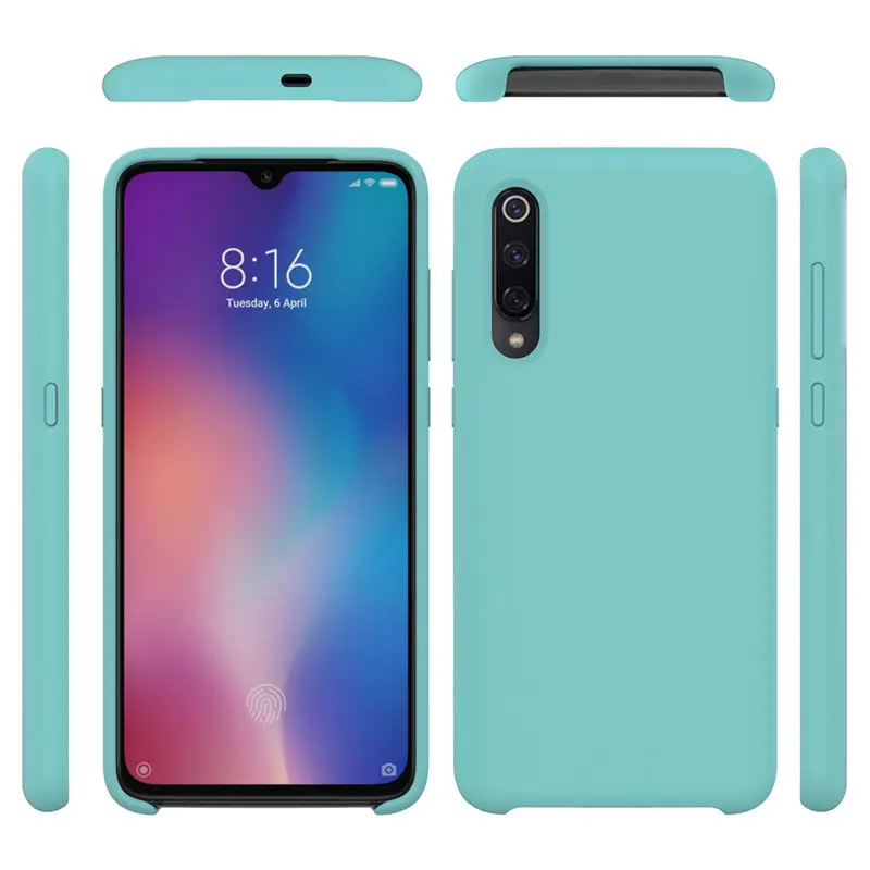 10pcs/lot Liquid Silicone Case For Xiaomi 9 9se 8 6X A2 Lite For Redmi Note 7 6 K20 Pro Silky Gel Rubber Soft Touch Cover