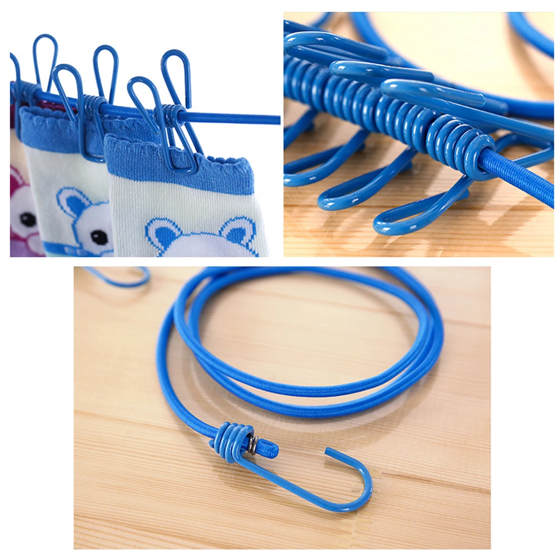 Portable Travel Stretchy Clothesline Outdoor Camping Windproof Clothes