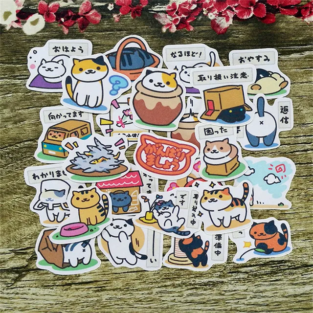 40 Pcs Fo R Nekoatsume Paper Sticker Homemade Pusheen Cat 40 Pcs Fo R Nekoatsume Paper Sticker Homemade Pusheen Cat Bookkeeping Decals On Laptop