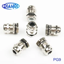 Латунные Металлические Кабельные сальники IP68 PG9 проволочные сальники для 4-8 мм водонепроницаемый соединитель кабельный сальник прямой через