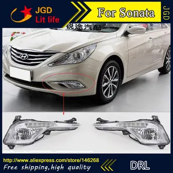 

Hot sale ! 12V 6000k LED DRL Daytime running light for Hyundai Sonata 2013 2014 Fog lamp frame Fog light Super White