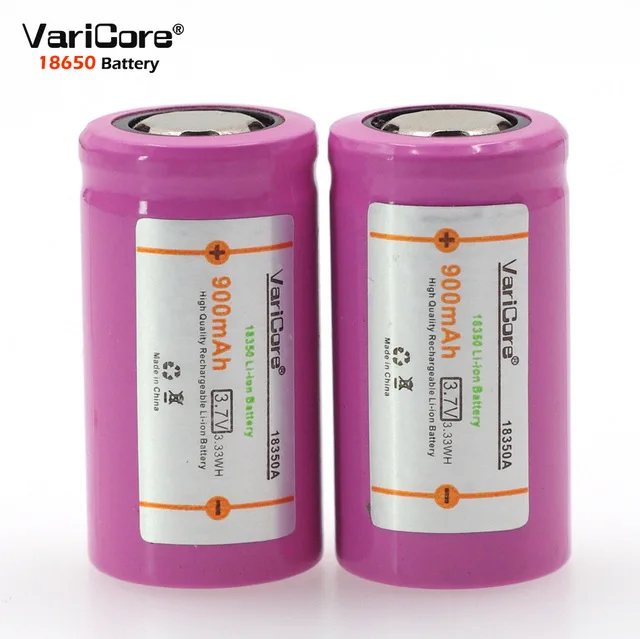 VariCore 2 PCS 18350 lithium battery 900 mAh rechargeable 3.7 V cylindrical power bulbs electronic cigarette smoking | Электроника