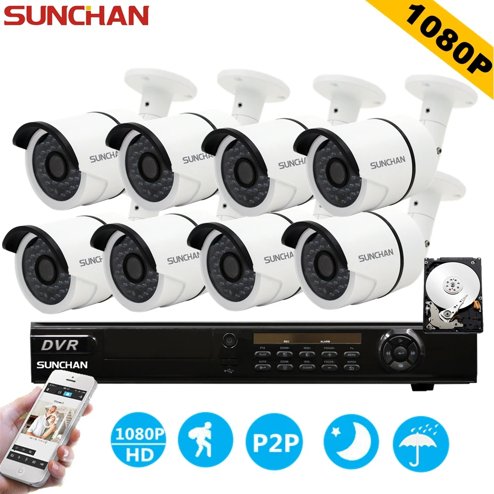 bilder für SunChan AHD-H 8CH CCTV System 1080 P DVR 3000TVL Outdoor Videoüberwachung Sicherheit Kamera-system 8 kanal DVR Kit 1 TB bilder für SunChan AHD-H 8CH CCTV System 1080 P DVR 3000TVL Outdoor Videoüberwachung Sicherheit Kamera-system 8 kanal DVR Kit 1 TB