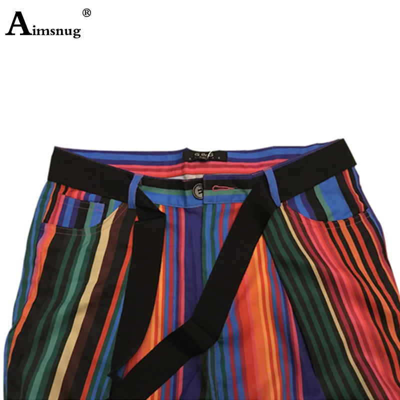 Casual Chiffon Harem Pants Loose Color Striped High Street 2019 Summer Autumn Women Ankle-Length Pants Female Rainbow Pants Casual Chiffon Harem Pants Loose Color Striped High Street 2019 Summer Autumn Women Ankle-Length Pants Female Rainbow Pants