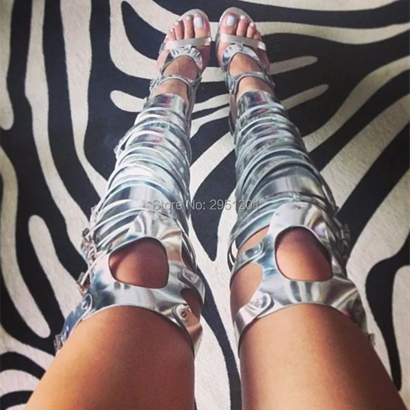 2016-Hot-Sale-Gladiator-Knee-High-Heels-Sandals-Boots-Women-Buckles-Decors-Gldaiator-Sandals-Women-Summer
