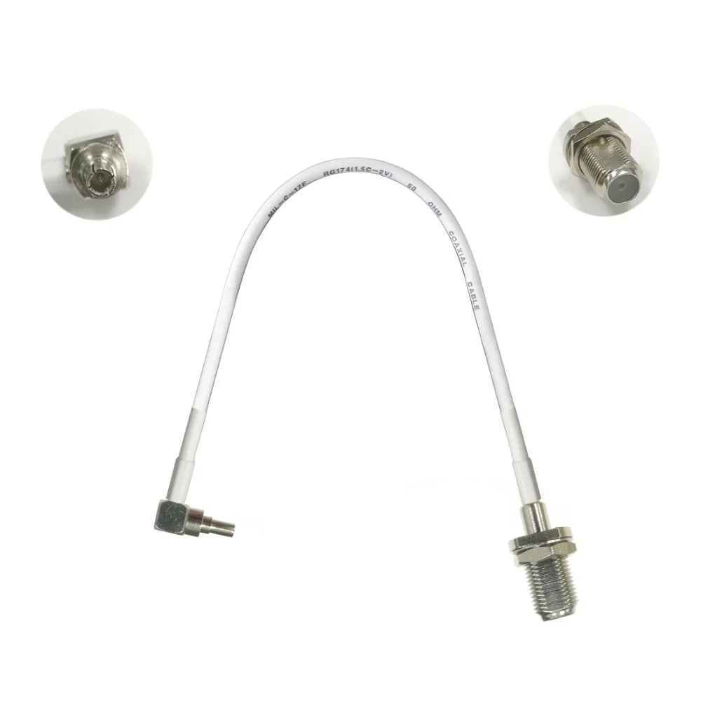 

Brand New 1PC CRC9 male right angle plug to F female nut 15cm 30cm 50cm low loss high quality for wifi antenna anti-corrosive