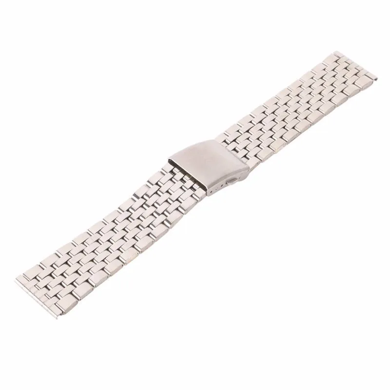 Металлический ремешок серебряный ремешок унисекс браслет двойной нержавеющая сталь раза развернуть для мужчин t застежка для мужчин для женщин часы Buckle18 20 22 мм