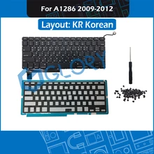 New KR Standard A1286 Keyboard For Macbook Pro 15″ A1286 Korean Keyboard with Backlight Screws 2009 2010 2011 2012