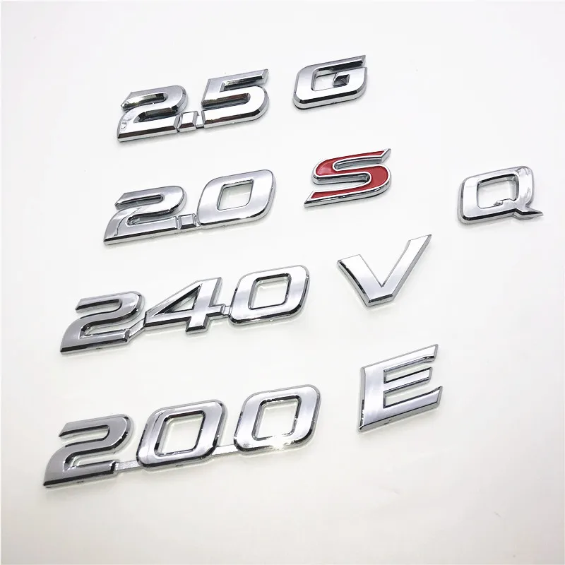 

Car 2.0 2.5 240 200G V S E Q Logo for Toyota camry Sign corolla yaris Nissan x-trail Auto ABS Letter Rear Trunk Emblem Badge