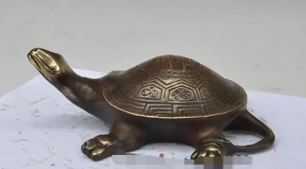 

S00769 7"chinese fengshui bronze longevity turtle Tortoise animal auspicious statue (B0413)
