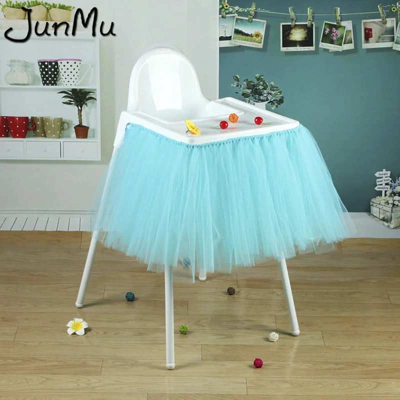  100cm x 35cm Tutu Tulle Table Skirts Baby Shower Birthday Decoration for High Chair Home Textiles P
