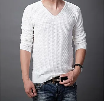 

In the autumn of 2020 the new men's sweaters v-neck pure color set of young men sweater thin sweater
