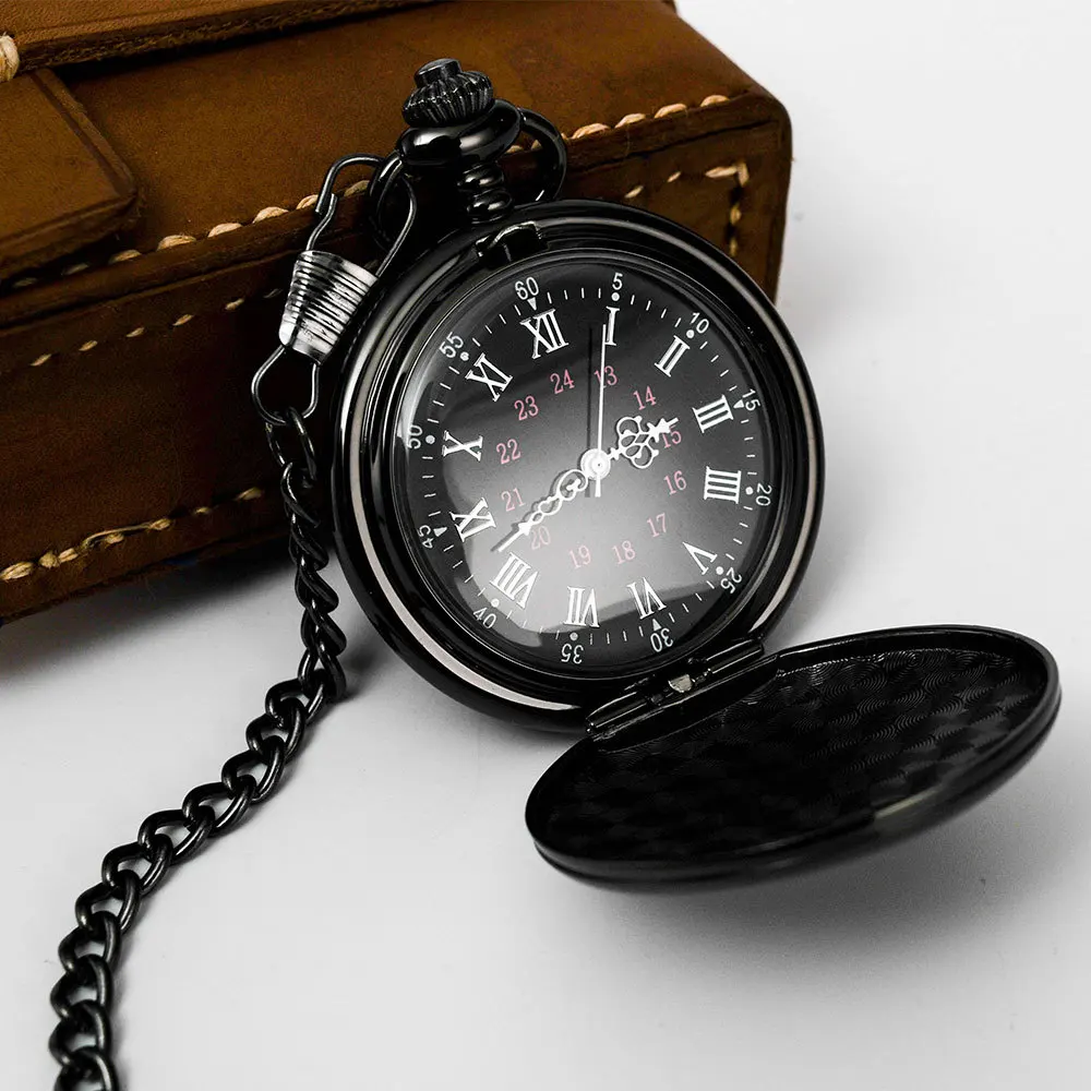Часы мужские карманные в стиле ретро гладкие кварцевые Серебристые полированные
