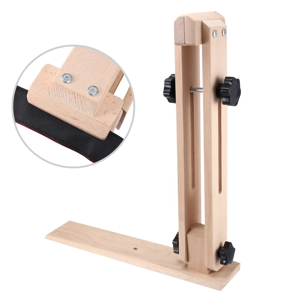 

Hot Creative Useful Leather Fixed Wooden Clip Holder Frame Durable With Adjustable Rotation Knob For Carving Suturing @LS AU02