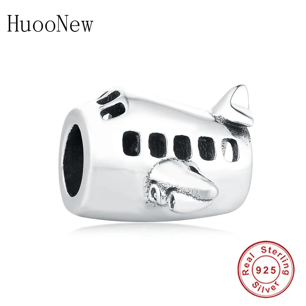 

Fit Original Pandora Charm Bracelet 925 Sterling Silver European Travel Airplane Aircraft Beads Jewelry Women Berloque 2019 DIY