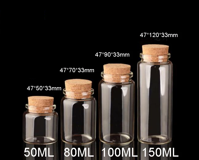 100pcs mix Glass Clear Cork storage Bottle test tube Mini Vial For Wedding Holiday Decoration Wooden Lid Empty Pot Sample Jars | Дом и сад