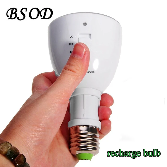 BSOD Rechargeable Light Bulbs, LED Magic Bulb with Remote Controller Warm  White Emergency Lamp Without Electricity Battery Operated Light 7W Bulb E26