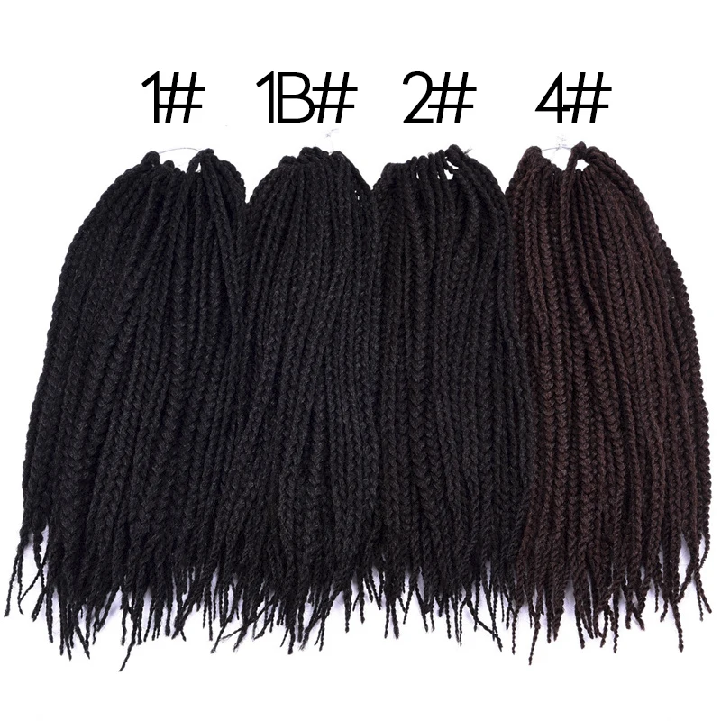 Ombre Synthtic Black Green 18 Inch Micro Crochet BOX Braids Hair Extension 24 Roots hair Braiding for Black Women by Silike