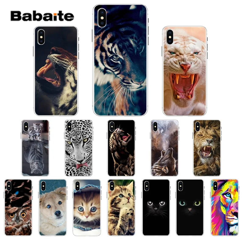 

Babaite Cool Tiger Owl Cat Dog Cartoon Painted Cover Soft Shell Phone Case for iPhone 7 7plusX XS MAX 6 6s 8 8Plus 5 5S SE XR