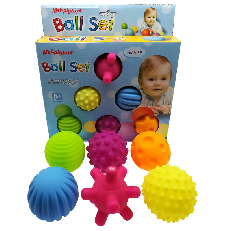 4//6Pcs Baby Soft Massage Sensory Development Educational Puzzle Ball Sound Toy