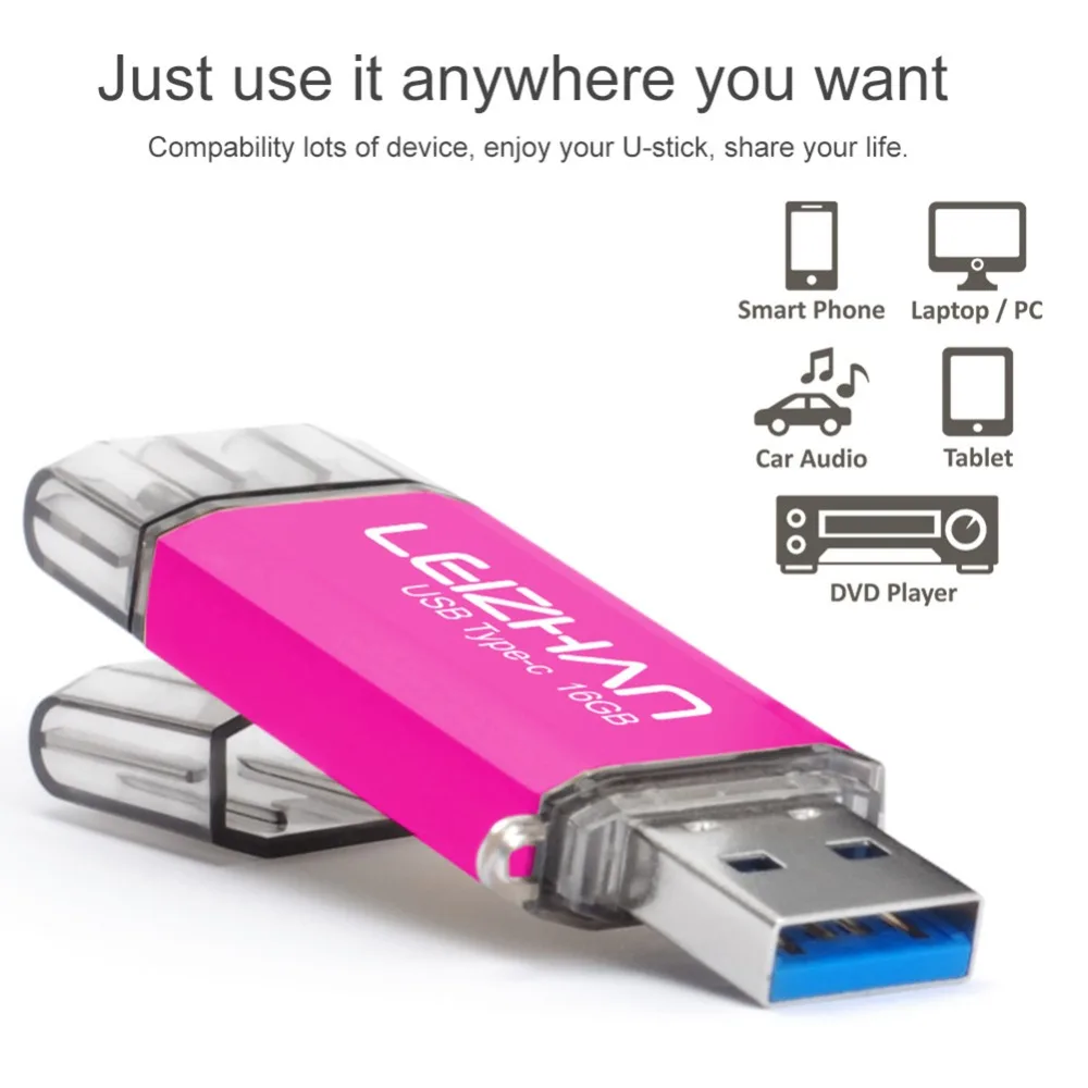 USB флеш-накопитель LEIZHAN type-C, 256 ГБ, 128 ГБ, 64 ГБ, 32 ГБ, 16 ГБ, USB C, фото-накопитель для htc 10, huawei P20, samsung Galaxy S9, Note 9, S8