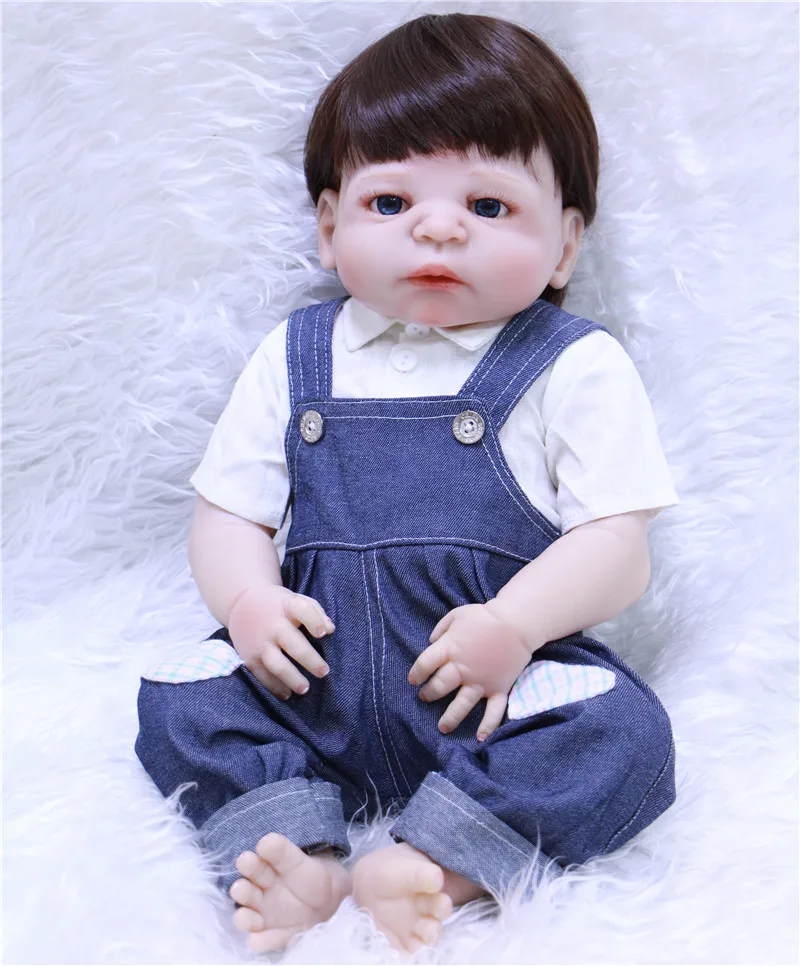 

22" full silicone reborn baby dolls for girls toys bebe real reborn bonecas Kids Birthday Gifts Brinquedos boy doll reborn