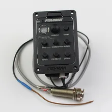 Hot Fishman 301 4-Band EQ Equalizer Acoustic Guitar Preamp Piezo Pickup Guitar Tuner with Mic Beat Board Top Quality
