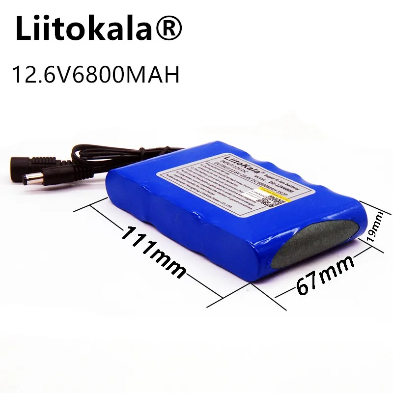  Liitokala portable Super rechargeable lithium-ion battery capacity DC 12V mAh 6800 CCTV Cam Monitor - 32948476248