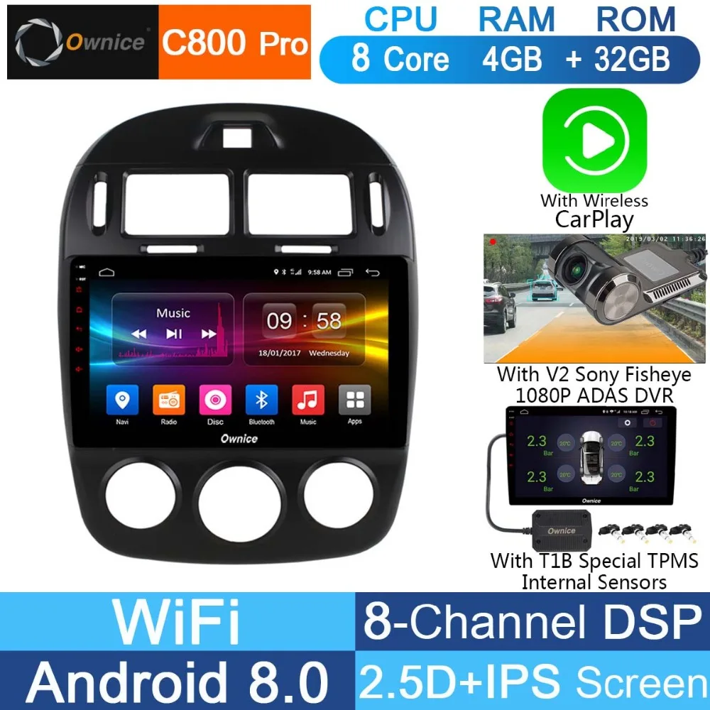 Восьмиядерный 10 1 &quotIPS Android 8 автомобильный DVD Navi Мультимедиа Радио плейер для kia