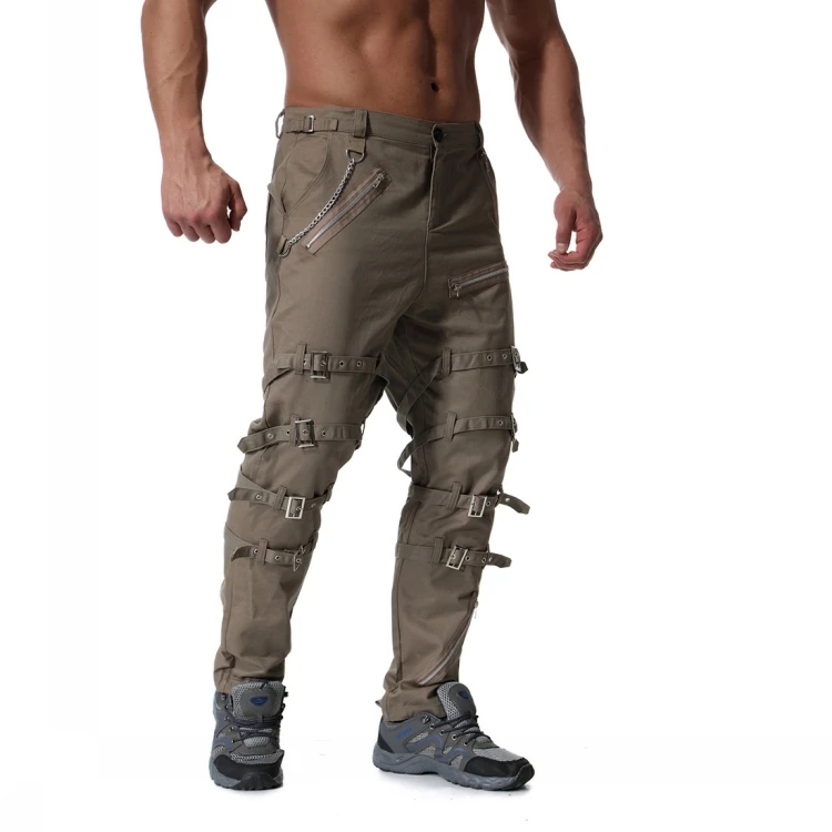 Хёрд 2019 Мода Для мужчин Город Тактический Cargo Pants хип-хоп личные украшения из металла Хлопок Многие Карманы Мужские повседневные брюки