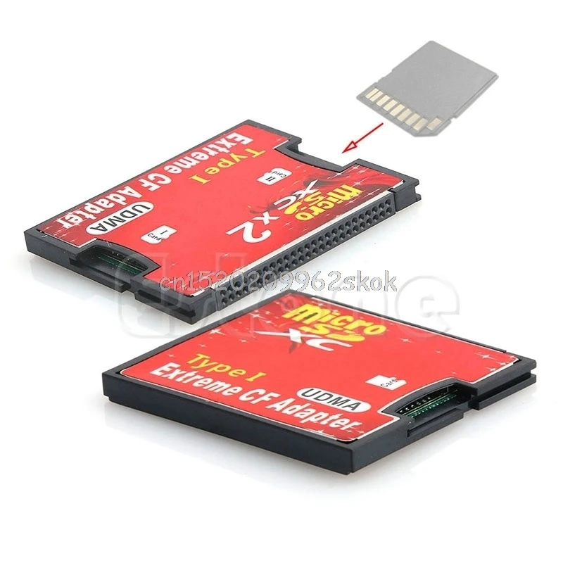 

Double Micro SD TF SDHC SDXC To CF Type I UDMA HighSpeed Memory Adapter #H029#