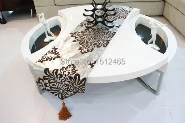 

Free shipping,New arrived Suede Nap Brown Silver Table Runner Wedding Decoration Home Table cloth Decor 195*33cm ZQ20