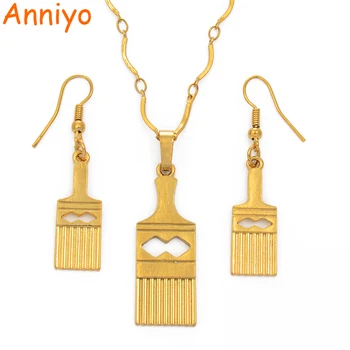 

Anniyo Gold Color PNG Pendant Necklace Earrings for Women/Girls,Papua New Guinea Ethnic Jewelry Bangbang Comb #105706