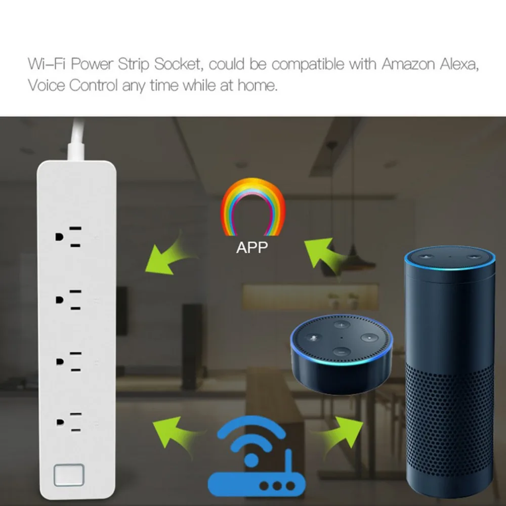 

New Wireless Remote Control Power Strip 4 Ports Individual Power Socket WiFi Timing Set Separately US Plug Smart Home Power Plug
