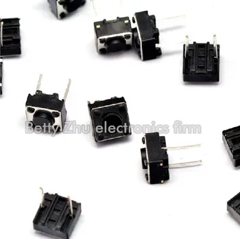 

200PCS/LOT 6 * 6 * 4.3MM touch switch button switch 2 pin in the middle two feet