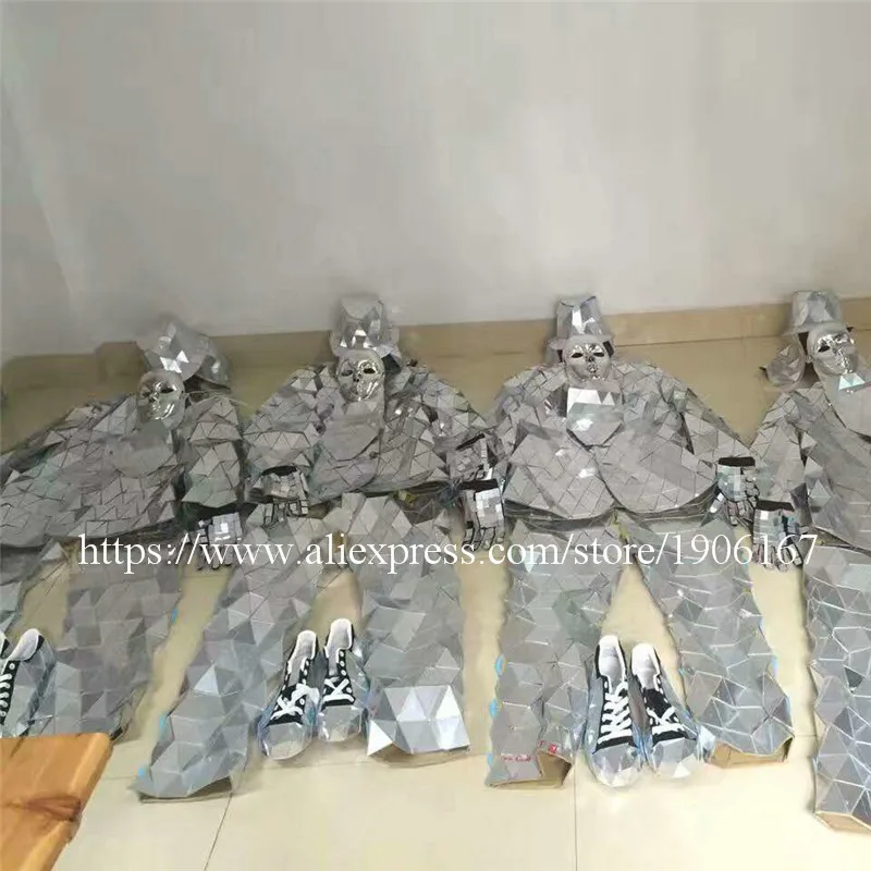 Mirror Clothing Event Party Supplies Mirror Design Dazzling Fashion Costume Men Women Street Art Reflective Clothes Robot Suit1