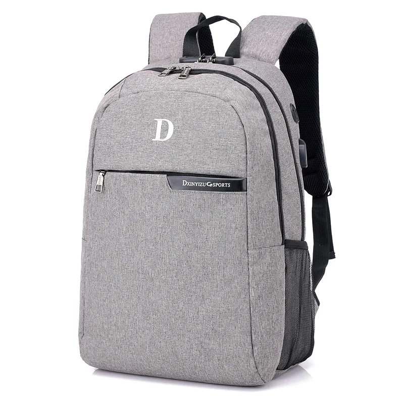 

New 15.6 Inch Laptop Polyester Backpack Multi Function Men Women Notebook Computer Backpack Daypack Big Shoulder School Bag Grey