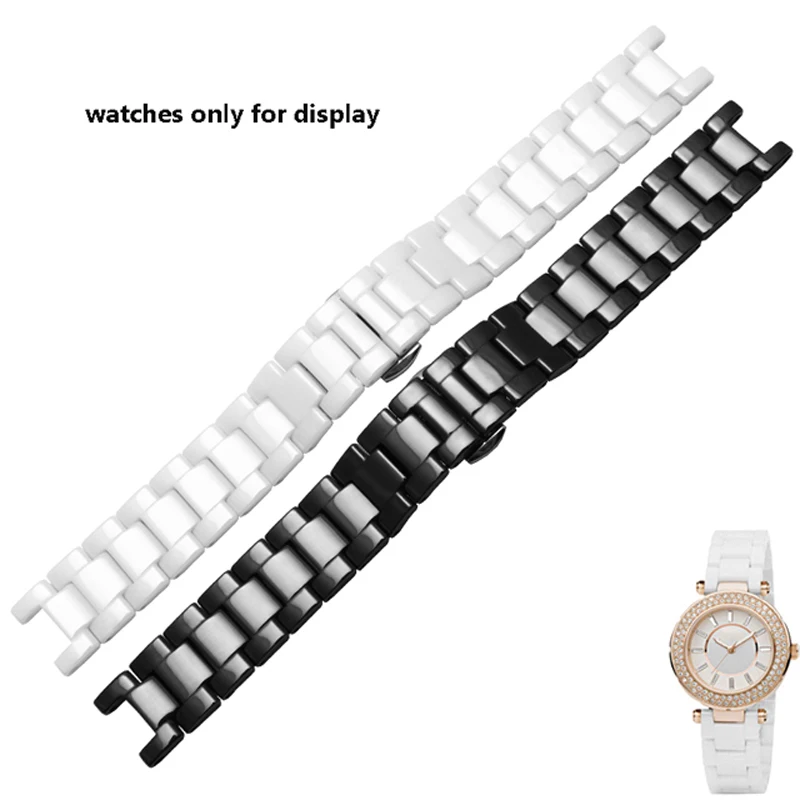 Pearl Ceramic Watch band 16*9mm 20*11mm Concave interface replacement