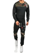 ZOGAA  2019 Spring Two Piece Men Tracksuit Men Long Sleeve Hoodies Top+Sweat Pant Men's Set Causal Joggers Sportswear Plus Size