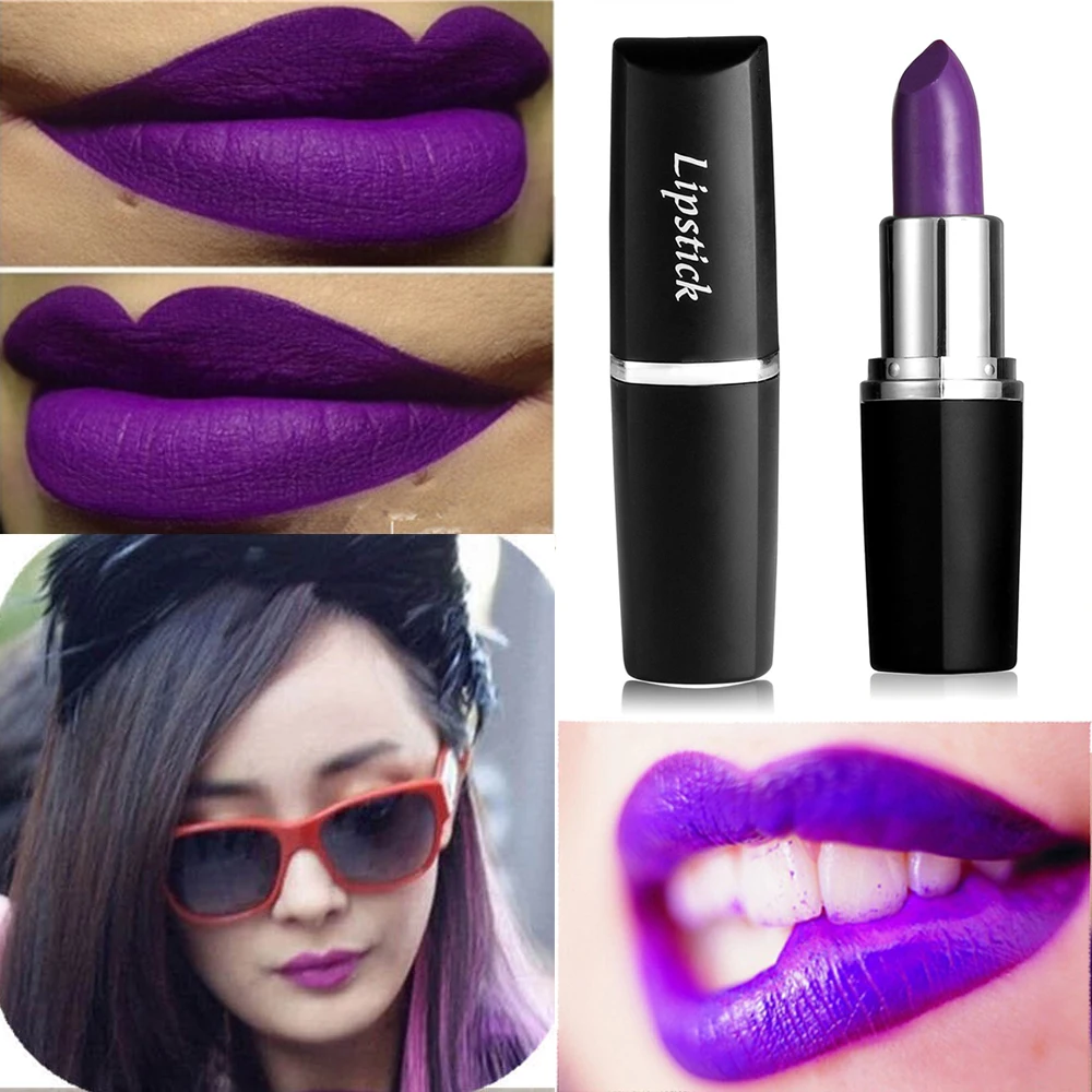 New 8 Colors Moisturizing Matte Lip Stick Vampire Lipstick Grape Matte