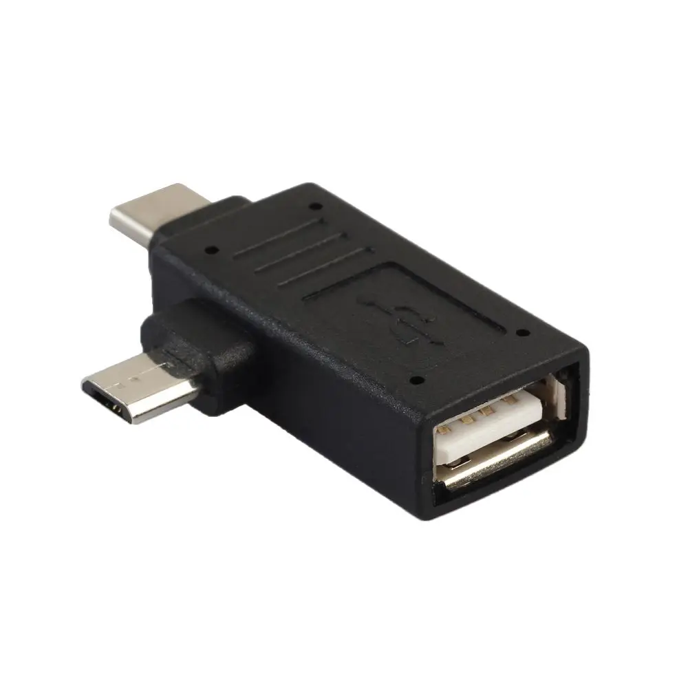 

Top Deals 2-in-1 Micro-USB 3.0 & USB 3.1 Type-C USB OTG Adapter, OTG Data Hub Converter Black