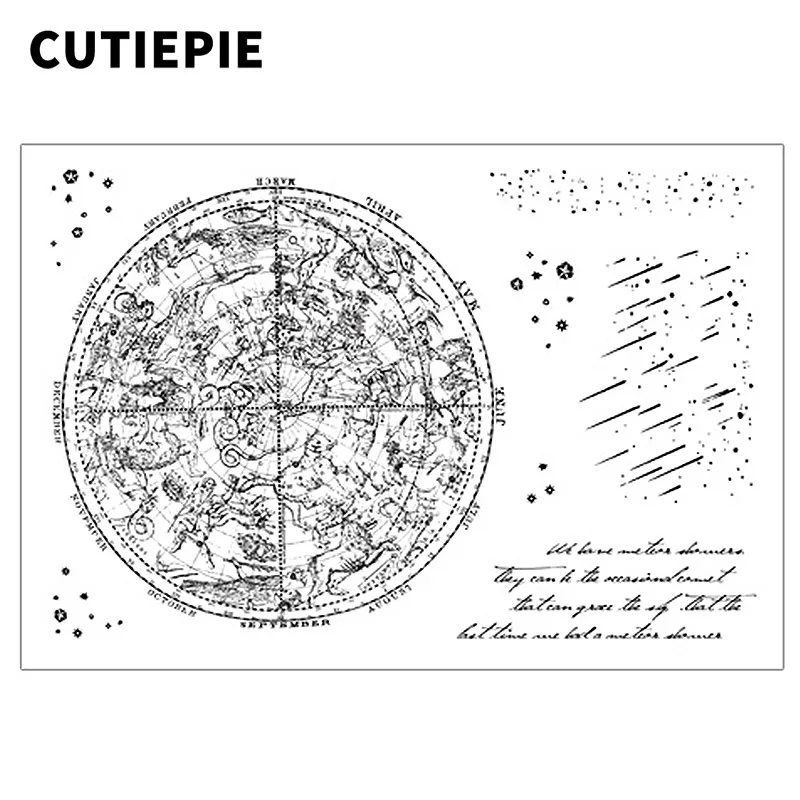 

Constellation Meteor Transparent Clear Stamps for Scrapbooking DIY Photo Album Embossing Folder Paper Stencils Decorative Crafts