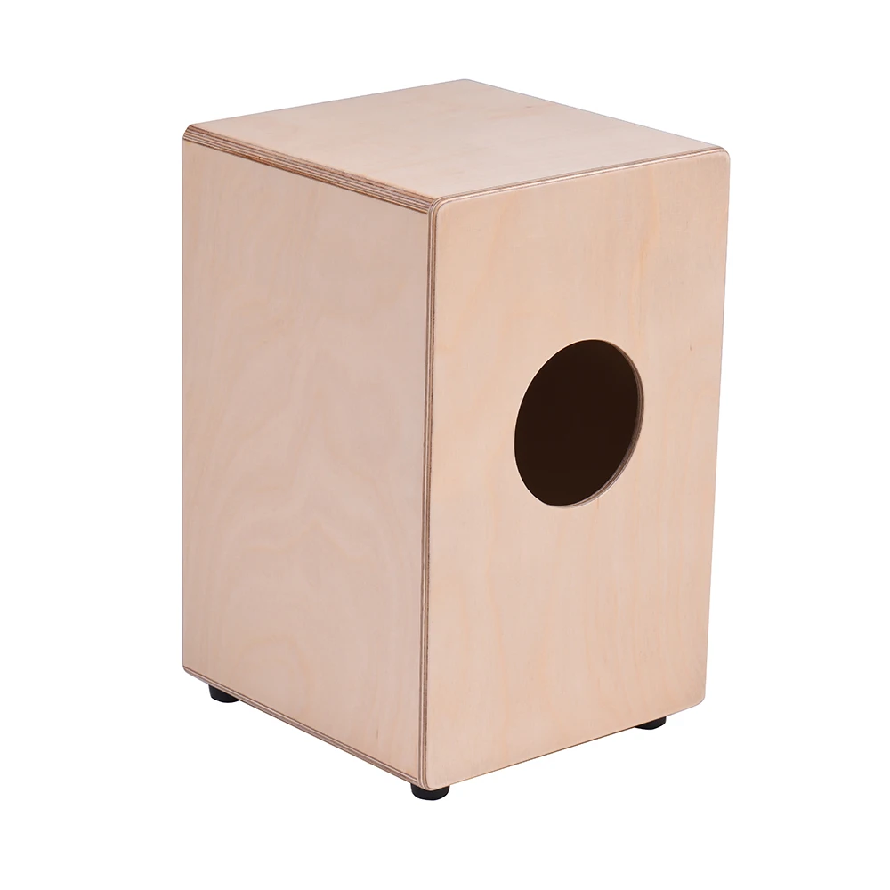 ammoon Wooden Cajon Box Drum Hand Drum Percussion Instrument Birch Wood