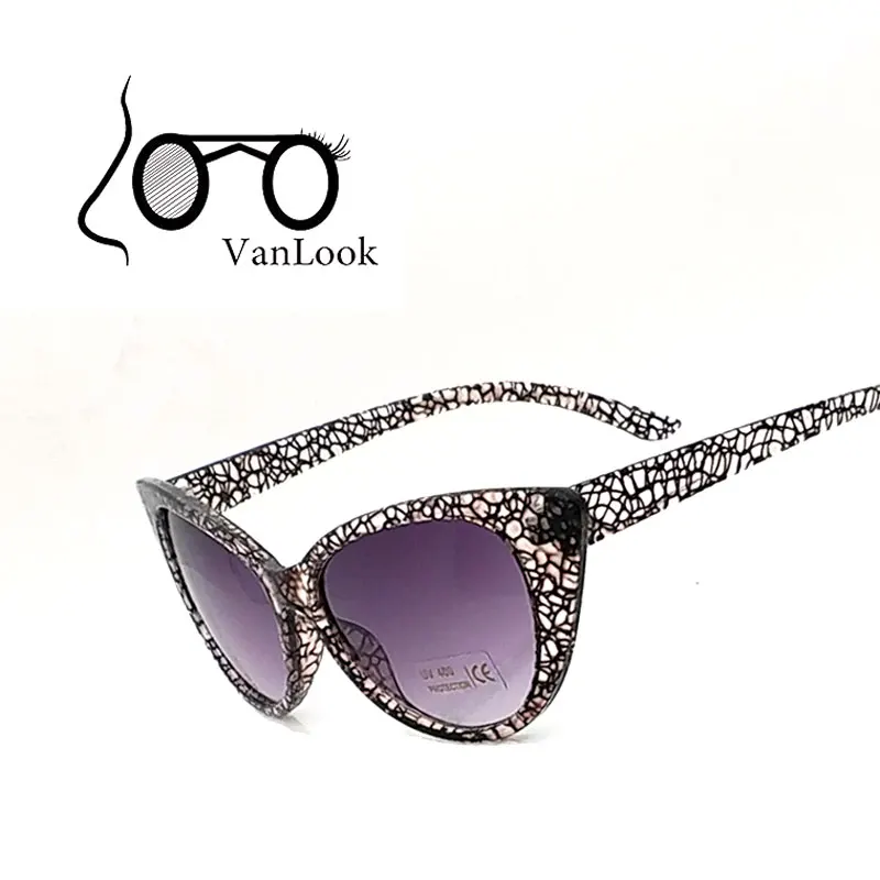 Солнцезащитные очки кошачий глаз женские брендовые дизайнерские стильные солнечные UV400 с прозрачной