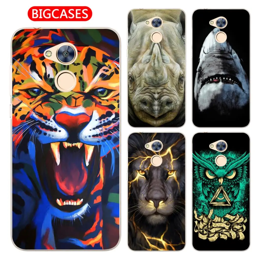 BigCases для Huawei Honor 6A чехол 5 0 &quot мягкий TPU силиконовый крутой Лев тигр волк Акула