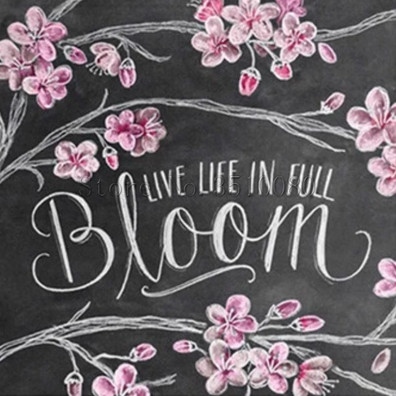 

Blackboard Flowers room decor Embroidery Pattern diamond 5D DIY paintings 3D Cross stitch kits mosaic stickers RS551