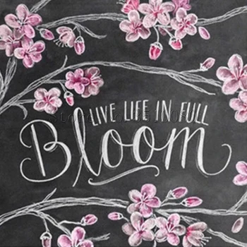 

room decor Embroidery Pattern diamond 5D DIY paintings Blackboard Flowers 3D Cross stitch kits mosaic stickers RS551