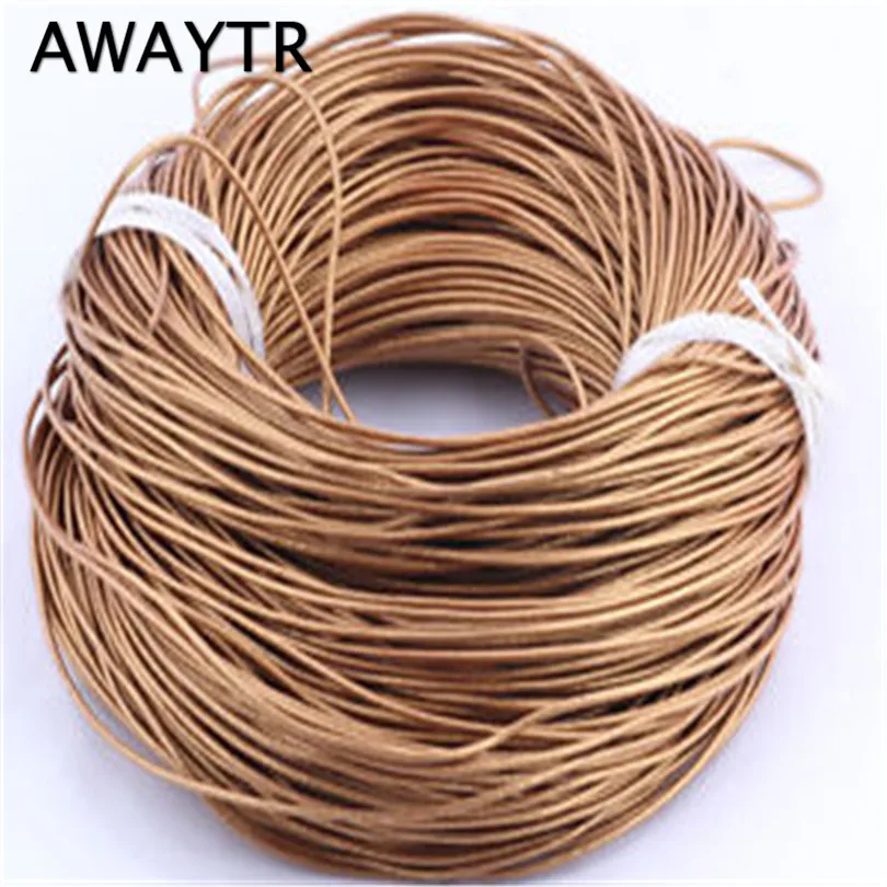 

AWAYTR 1M 1.5/2MM Diameter Round Genuine Cow String Leather Cords Chains Pendant Necklace Rope Jewelry Findjings 4 Color